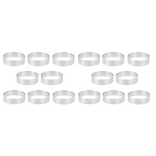 16Pcs 8cm Stainless Steel Tartlet Molds French Dessert Mousse Fruit Pie Tart Ring Quiche Cake Mold
