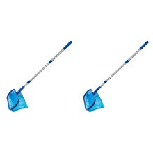 2X Swimming Pool Accessories Skimmer Net with Adjustable Telescopic Pole Deep Bag Net Water Surface Debris Cleaning Net
