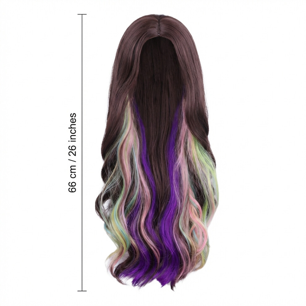 Creation-3C 26\" Pink-Purple Curly Wig For Cosplay