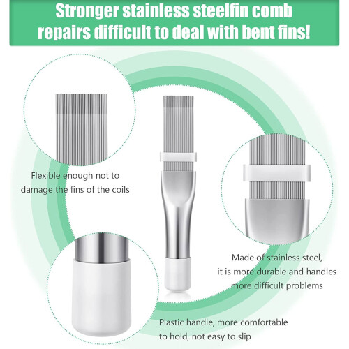 Air Conditioner Fin Comb 2 Pack Green Cooling System Cleaner Condenser Fin Tool 2