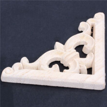 3pcs 8 X 8cm Wood Carved Corner Onlay Applique Decor Furniture Unpainted