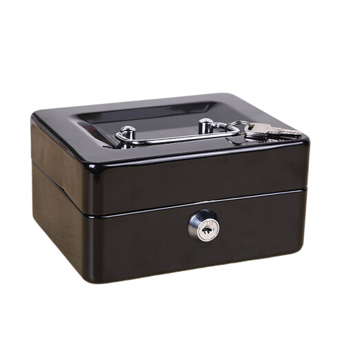 (Black) Fireproof Metal Lock Box for Home & Car 2