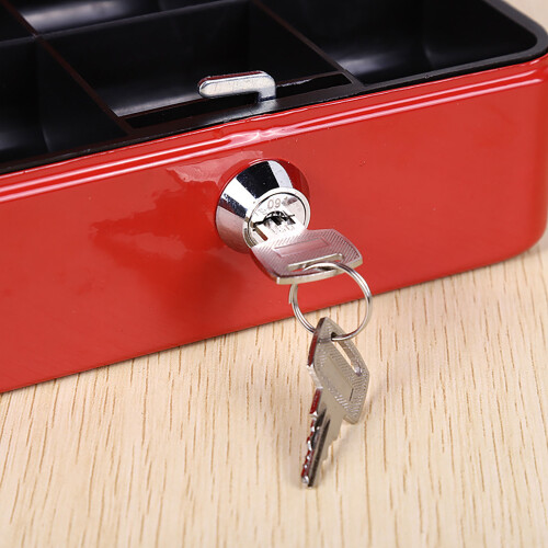 (red) Fireproof Metal Lock Box for Home & Car 1
