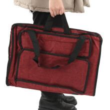 Waterproof Canvas Art Bag with Large Capacity, Red, Foldable & Durable