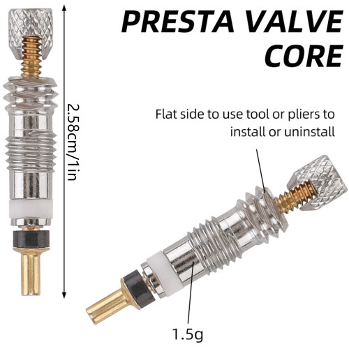 (Valve core nozzle set 15-piece A) Universal Presta Valve Core Set - Leakproof