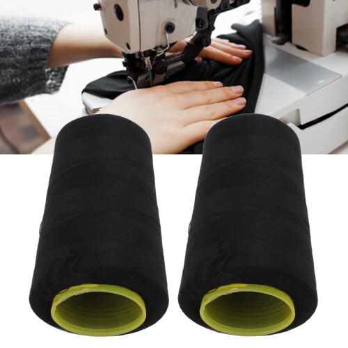 High Quality Polyester Serger Thread 2Pcs Black 402 Fadeless & Robust