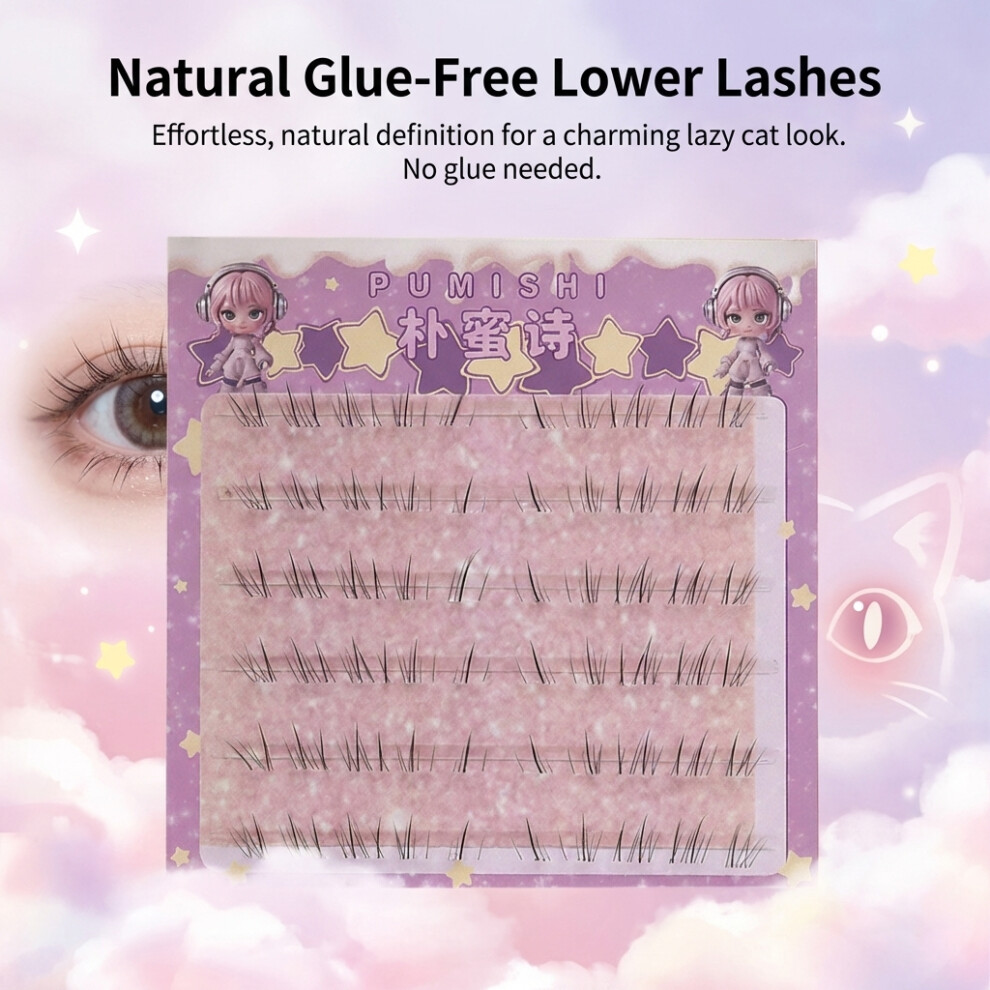 Dachuang Beauty (A 6 Rows Glue Free) Cat Whisker Lashes - Natural & Lightweight