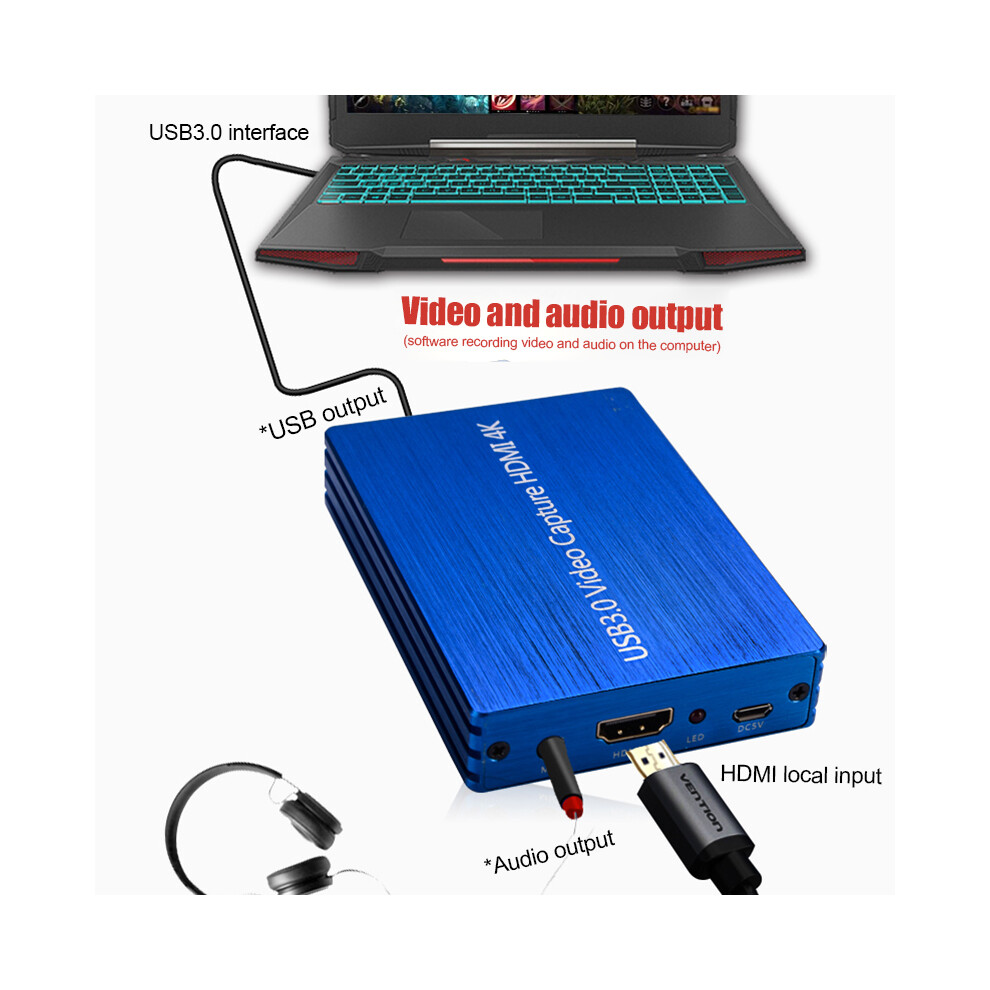 (, Ordinary) 4K Hdmi Capture Card For Game Live 1080P Blue 6434023549101