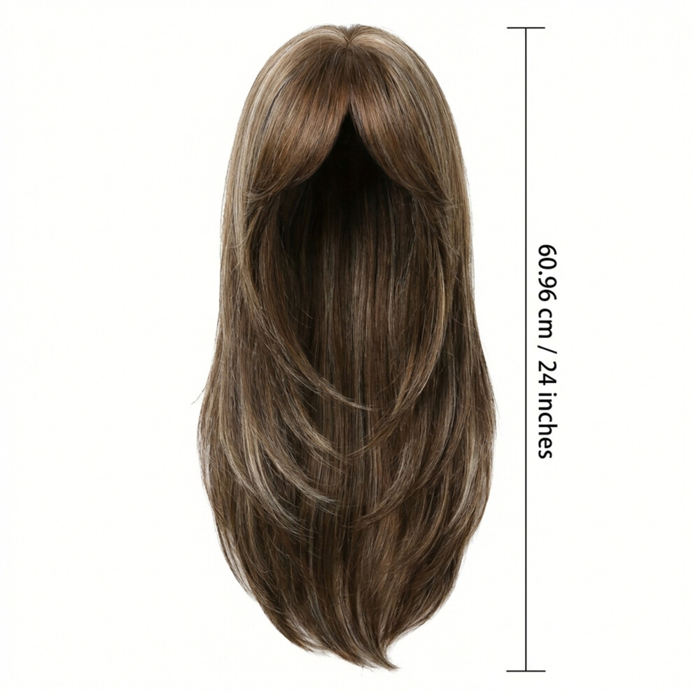 Hue-Grain 24\" Wavy Synthetic Wig For Women, Heat Resistant