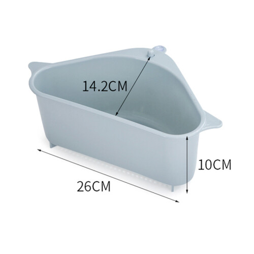 (Blue) Corner Drain Shelf for Kitchen Bathroom Storage 1