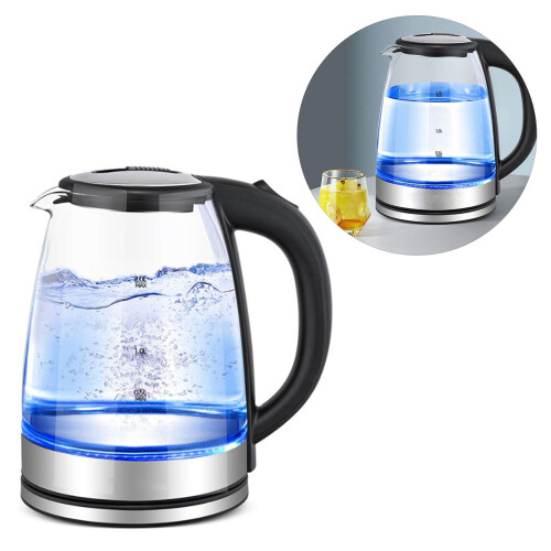 Elektrisk vandkedel 2L borosilikatglas 1