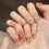 (M) 10PCS Unhas Postiças Glitter Nude Rosa Duráveis 7