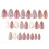 24PCS Pink Almond False Nails, Zero Pressure 8