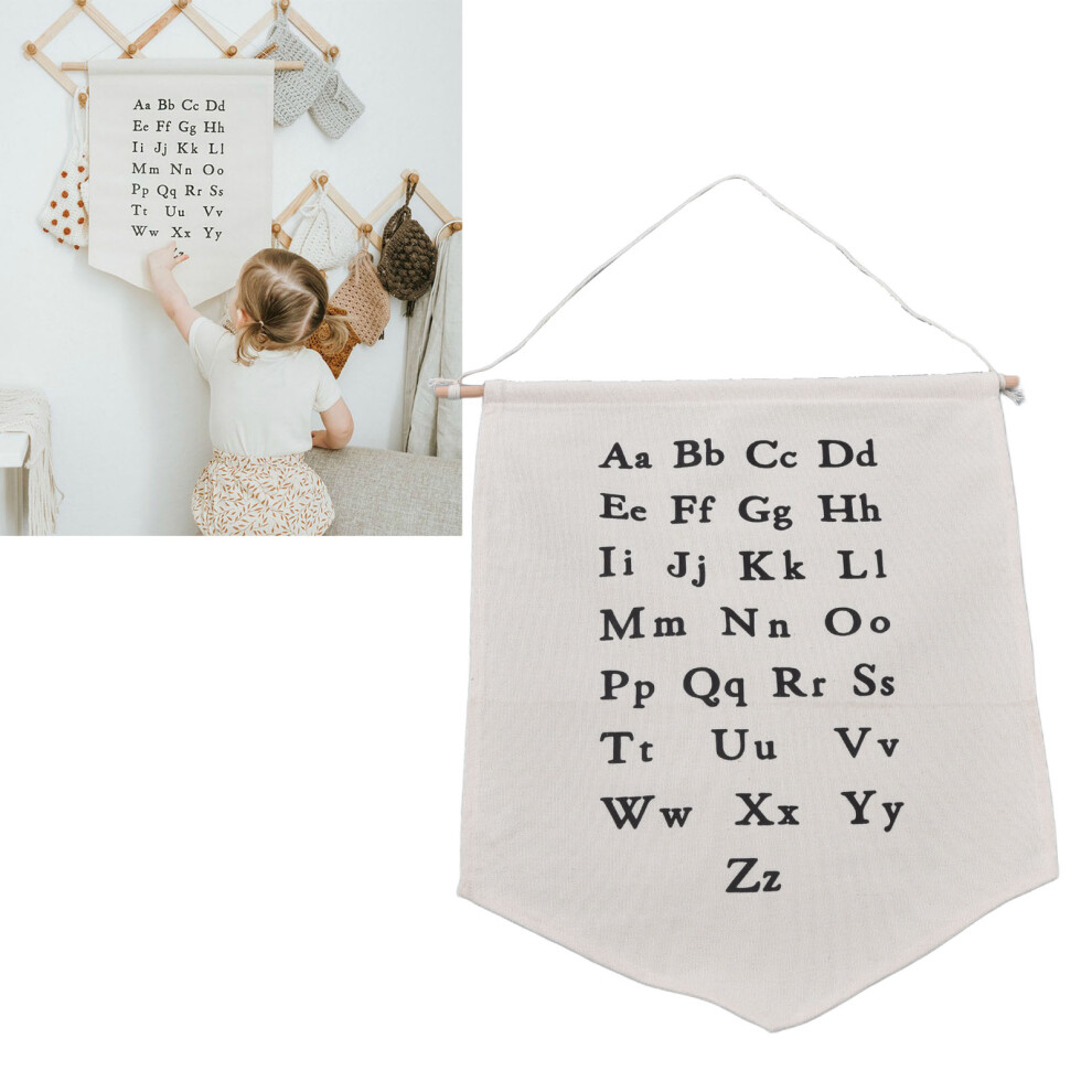 Alphabet Canvas Wall Decor Banner for Kids Baby Home, Canvas Material