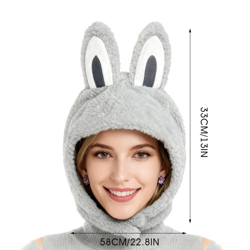 (Hat Gray) Plush Ears Headband for Halloween & Cosplay 1