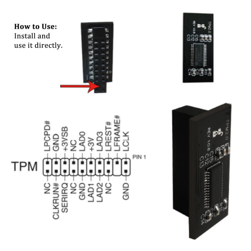 TPM 2.0 Module with LPC Interface, Hardware Key Protection Board for Secure Data Encryption 2
