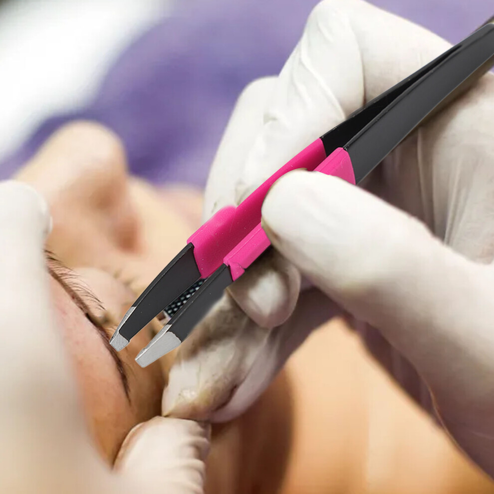 Non-Slip Silicone Grip Eyebrow Tweezer