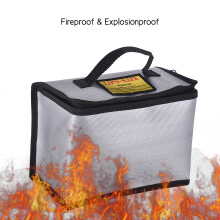 Fireproof Explosionproof Lipo Battery Safe Bag 21.5*11.5*15.5cm Silver Grey