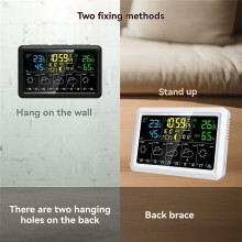 WIFI Multifunction Tuya Weather Station Air Quality Temperature Humidity Meter Moon Phase Air Pressure Weather Clock(UK)