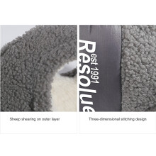Verstellbare Polar-Fleece-Winterohrenschützer für Herren und Damen, 12 cm Durchmesser, 31-45 cm Umfang | Schwarz/Grau