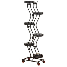Metal Plant Stand 6 Tier Tall Black Shelf for Indoor Outdoor SpaceSaving Home and Garden Use