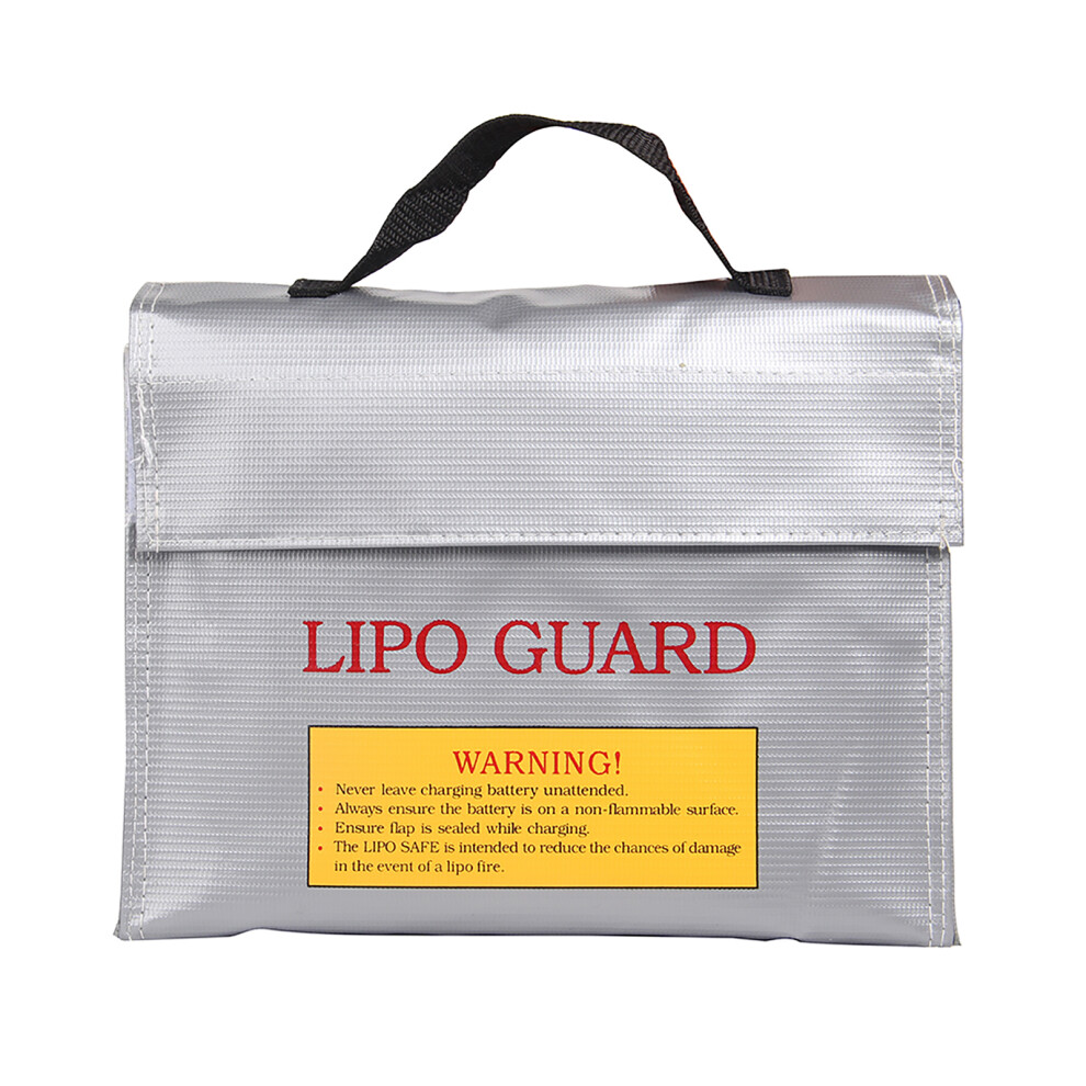 Fireproof Explosionproof Battery Safe Bag 240X180x65mm Silver/Gray 4931392565050