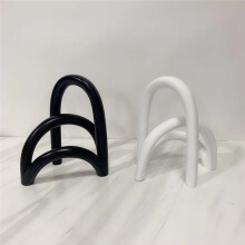 Modern Minimalist Geometric Art Arc Decor Resin Crafts Irregular Shopping Mall Living Room Desktop Ornament-Black