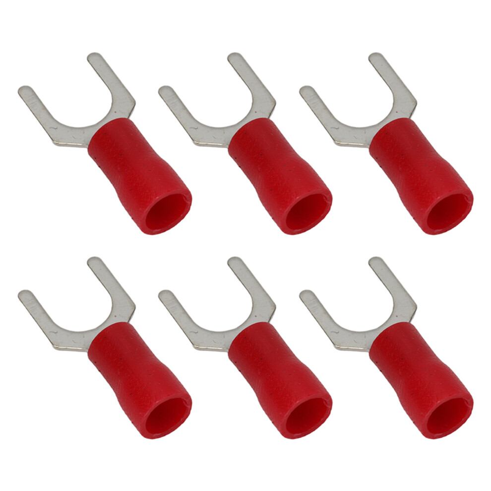 Copper Pvc Insulated Fork Terminals 16Â14Awg 27A Red, Model Sv2-5 8451389023760