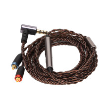 Silver Plated Copper Headphone Cable 120cm MMCX to 3.5mm with Mic