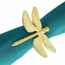 24PCS Dragonfly Napkin Ring Gold DIY Hotel Wedding Banquet Table Display Metal Napkin Buckle Christmas Decoration