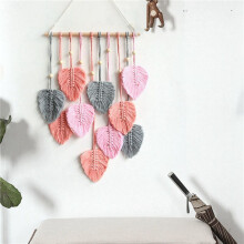 2X Leaf Macrame Wall Hanging Boho Room Home Decor Woven Aesthetic Wall Home Room Wedding Decoration