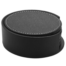 Ensemble de 24 Dessous de Tasse en Cuir pour Boissons Tapis de Protection pour Tasse Ronde pour Utilisation de la Maison et de la Cuisine Noir