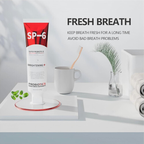 Probiotic Whitening Toothpaste 2 Pack with Fluoride Enamel Protection and Fresh Mint Deep Cleaning Formula 1