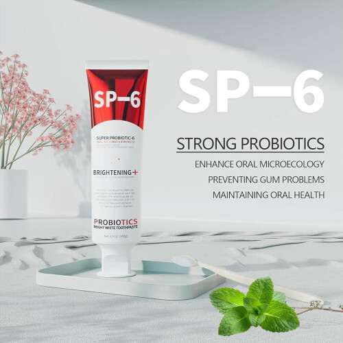 Probiotic Whitening Toothpaste 2 Pack with Fluoride Enamel Protection and Fresh Mint Deep Cleaning Formula 2