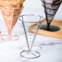 Cone Tableware Bar Western Restaurant Cafe Fried Chicken Rack Snack Basket French Fries Rack Rose Gold