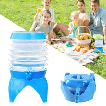 Récipient D'Eau Pliable en Plein Air Camping Seau D'Eau Pliant Pêche Bière Jus Boisson Stockage Robinet Seau 3,5 L