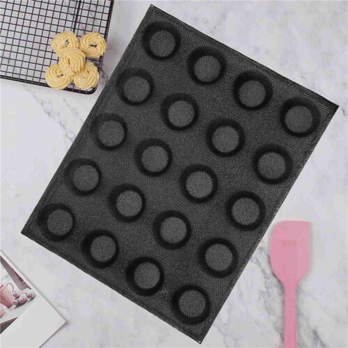 20-Hole Silicone Mold Cake T  Pizza Model Round Bread Hamburger Mold Non-Stick Baking Tray Tool 2