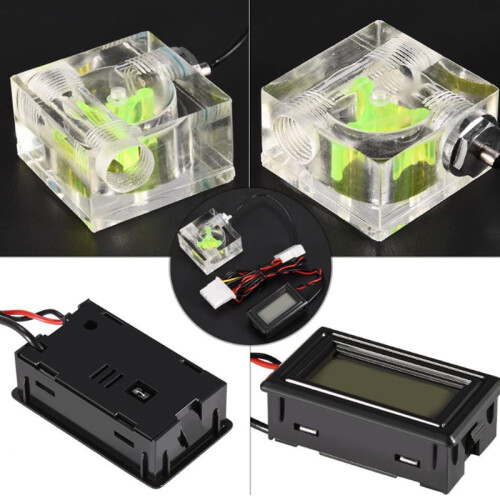 Pc 3 Way Flow Meter Digital Thermometer, Computer Water Cooling System Kit with Two Connectors andwith Pagoda Clip 2