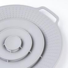 Microwave Lid Silicone Lid 33.5cm Suction Cup Lid for Pots, Pans, Bowls, Cups and Frying Pans- Proof,Gray