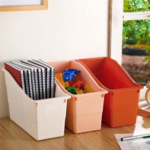 6 Pcs Book Box Connected Storage Box Book Storage Box for Book Folder Magazine File Rack Interlocking Office Classroom 2
