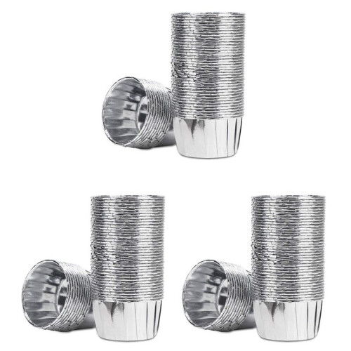 150Pcs Foil Cupcake Cups Disposable Muffin Liners Baking Aluminum Cupcake Tip Pan Ramekin Holders Little Pudding Cups