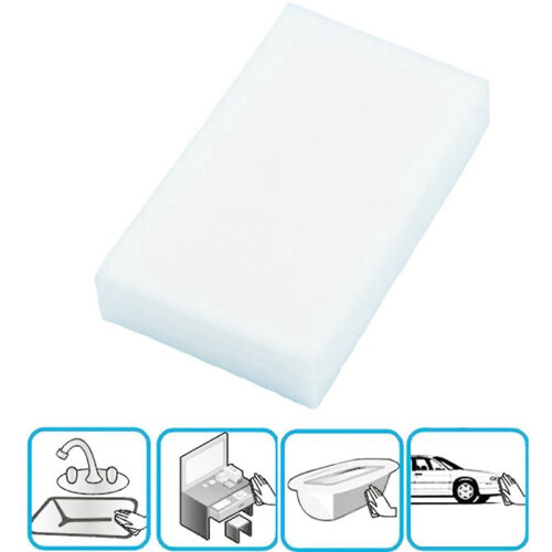 80Pcs Magic Multi Sponge Clean Foam Cleaner Cleansing Eraser Car Wash Kitchen 10cm6cm2cm(White) 1