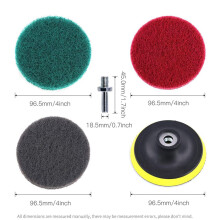 16Pcs 4 Inch Drill Power Brush Tile Scrubber Scouring Pad Cleaning Kit with 4 Inch Disc Pad Holder 3 Different Stiffness