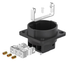 ES3R Pure Copper Power Outlet EU Schuko Socket Rhodium Plated AC 250V 16A 2Pin IEC Inlet Schuko Chassis Socket EU Plug