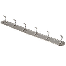 2X Household Metal Wall Mounted 6 Hooks Towel Rack Hanger 15 inch Long