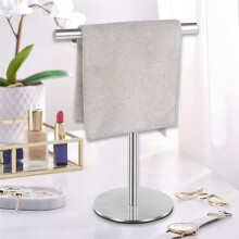 Brushed Finish Standing Towel Rack, Heavy Duty Base, Stainless Steel T-Shaped Hand Towel Stand for Bathroom, Kitchen.