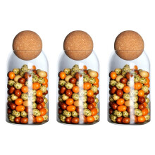 3X Frasco de Vidro Sem Chumbo de Cortiça de 500 Ml com Tampa Tanque de Armazenamento Latas de Chá Selados Cereais Frascos de Armazenamento