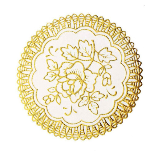 24 Exquisite Gold-Tone Flower Dinning Table COASTERS SET 1