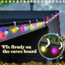 100 Pcs Christmas Light Hanger Hooks 1 5/8 Inch Fascia Boards Clips Plastic Outdoor Holiday Light Clip