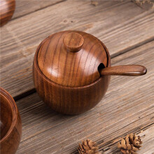 2X 180 Ml/6 Oz Houten Kruidenpot met Deksel en , Keuken Retro Zoutvaatje Suikerkruiden Opbergdoos